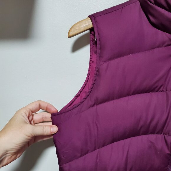 LANDS' END Down Filled Puffer Vest Full Zip Winter Eggplant Purple Women's Small - Picture 4 of 13